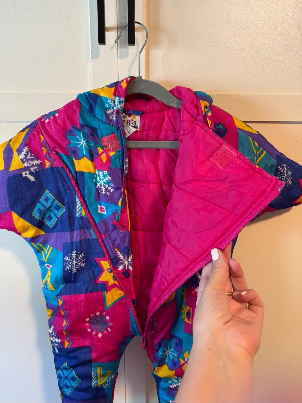 Vintage 80s/90s Circo Neon Colorblock Hooded Ski Suit Pram Bunting 12 months
